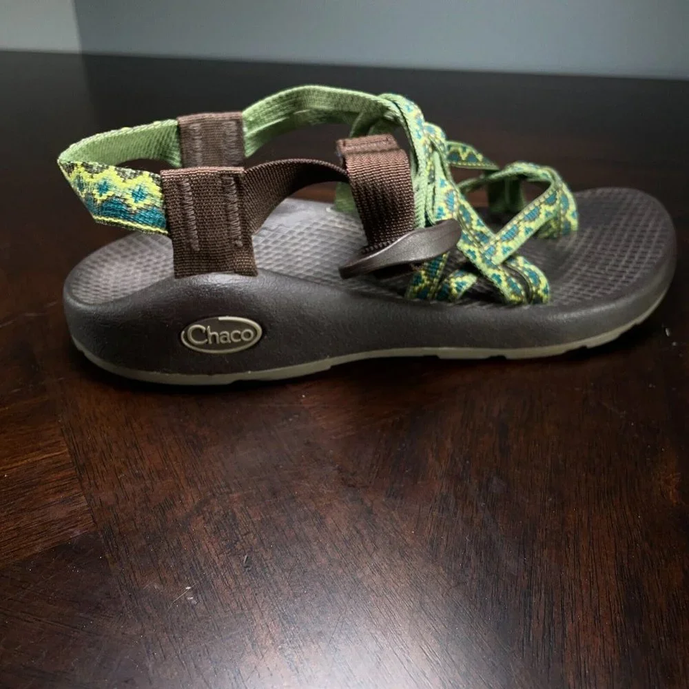 Chacos ZX/2 Classic Brown Blue Green Strappy Water Sport Sandals Womens Size 6 - Picture 1 of 10